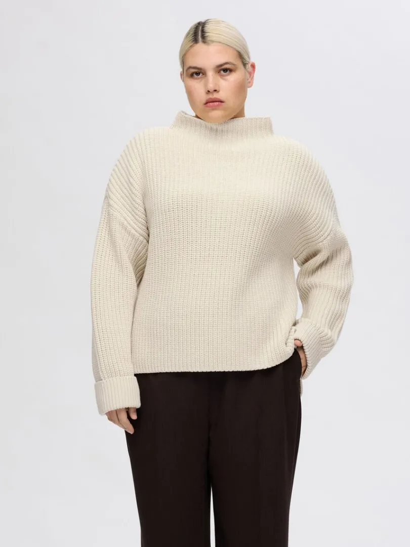 oversized_striktrje_5-12.webp Strik>SELECTED OVERSIZED STRIKTRØJE Beige