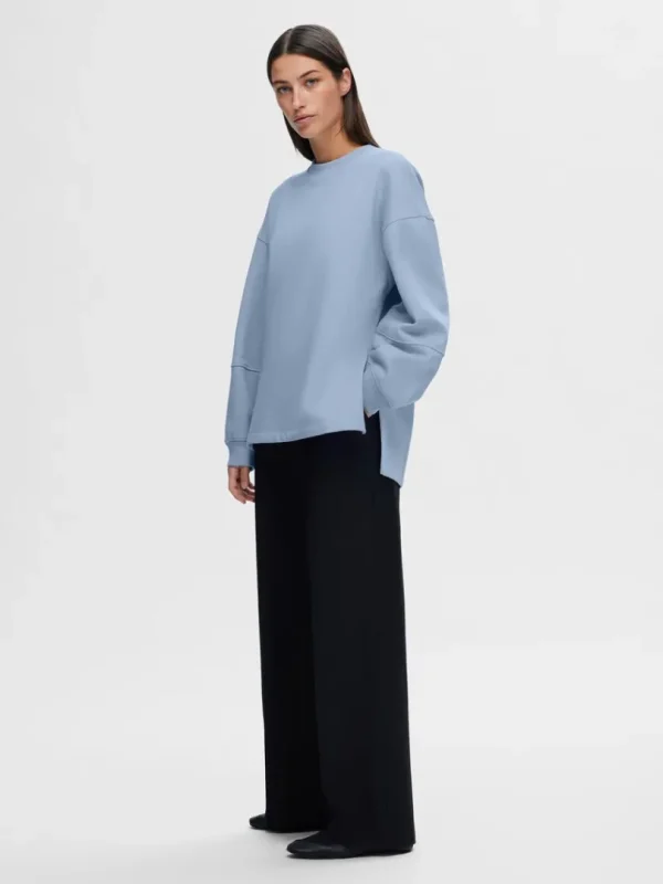 Hættetrøjer & Sweatshirts>SELECTED OVERSIZED SWEATSHIRT Blue
