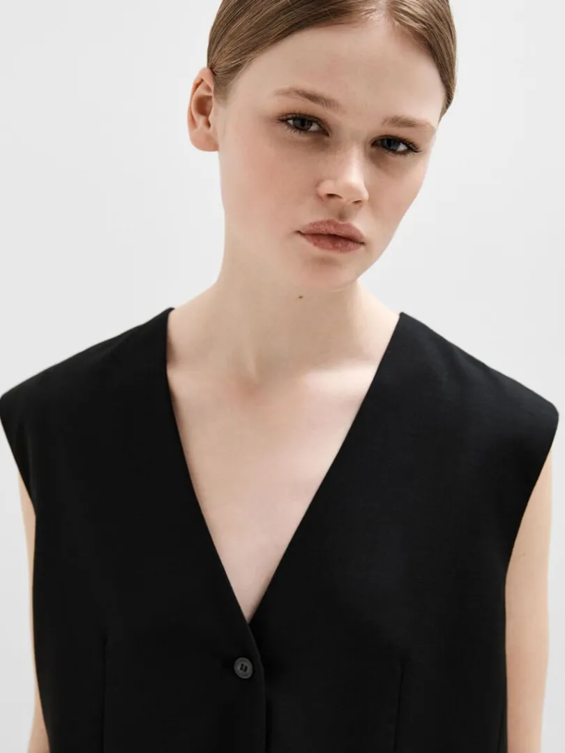 oversized_vest_2.webp Jakkesæt & Blazers | Toppe Og Bluser>SELECTED OVERSIZED VEST Black