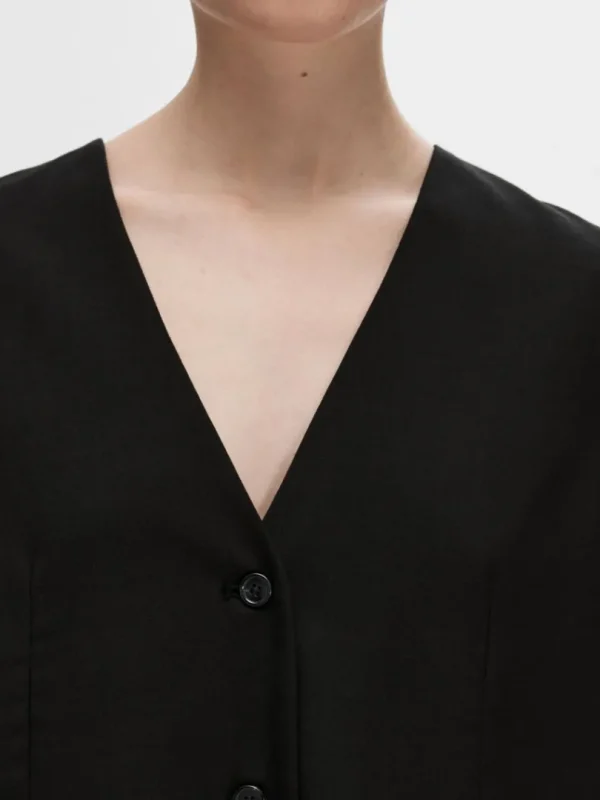 Jakkesæt & Blazers | Toppe Og Bluser>SELECTED OVERSIZED VEST Black