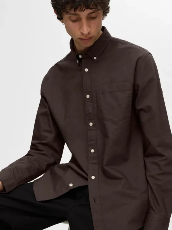 Skjorter>SELECTED OXFORD SKJORTE Brown