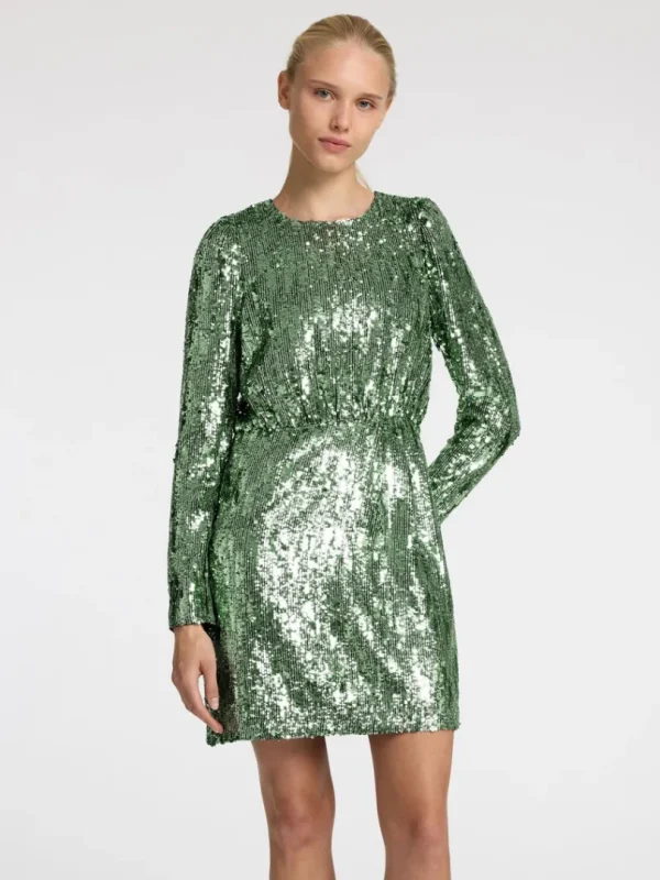Kjoler>SELECTED PAILLETTER KORT KJOLE Green
