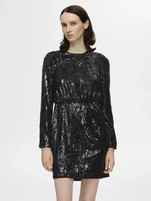 Kjoler>SELECTED PAILLETTER KORT KJOLE Black