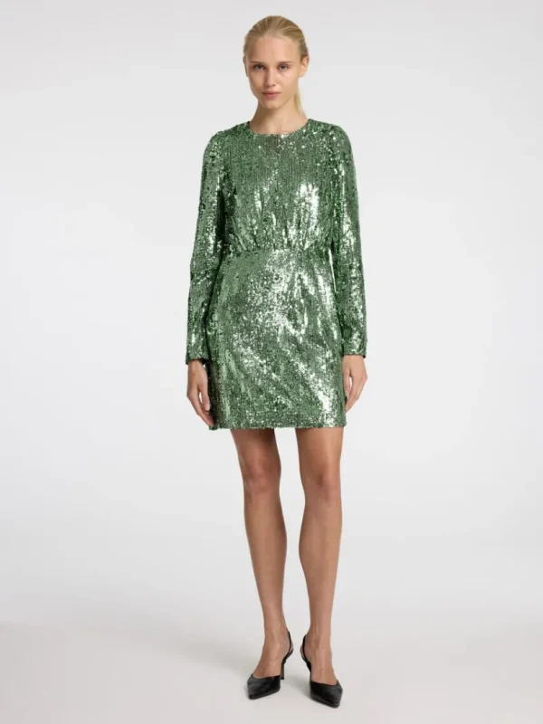 Kjoler>SELECTED PAILLETTER KORT KJOLE Green