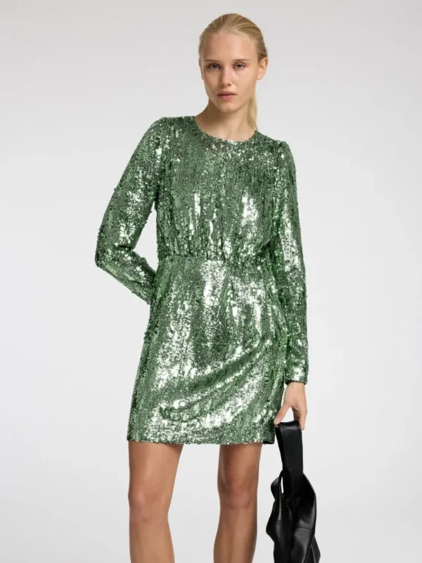 Kjoler>SELECTED PAILLETTER KORT KJOLE Green
