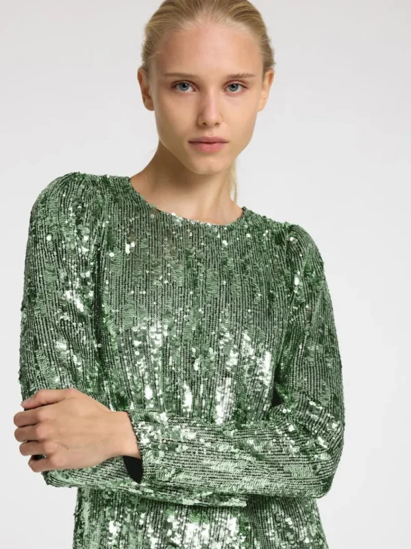 Kjoler>SELECTED PAILLETTER KORT KJOLE Green