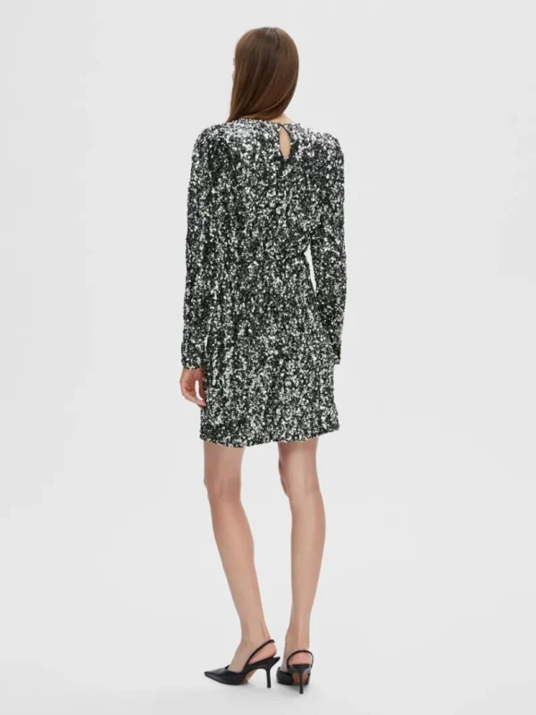 Kjoler>SELECTED PAILLETTER KORT KJOLE Silver