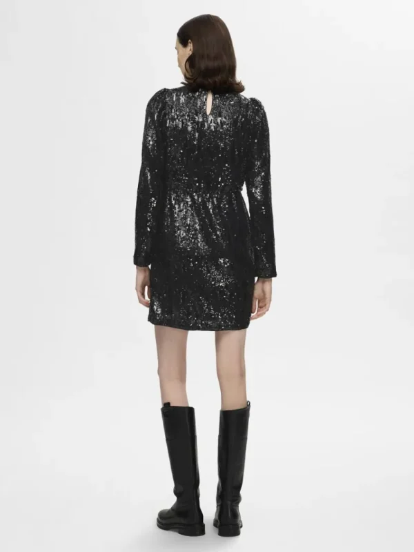 Kjoler>SELECTED PAILLETTER KORT KJOLE Black