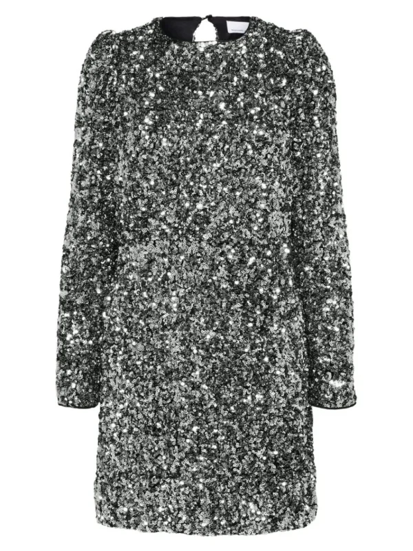 Kjoler>SELECTED PAILLETTER KORT KJOLE Silver