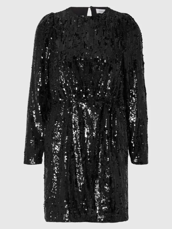 Kjoler>SELECTED PAILLETTER KORT KJOLE Black