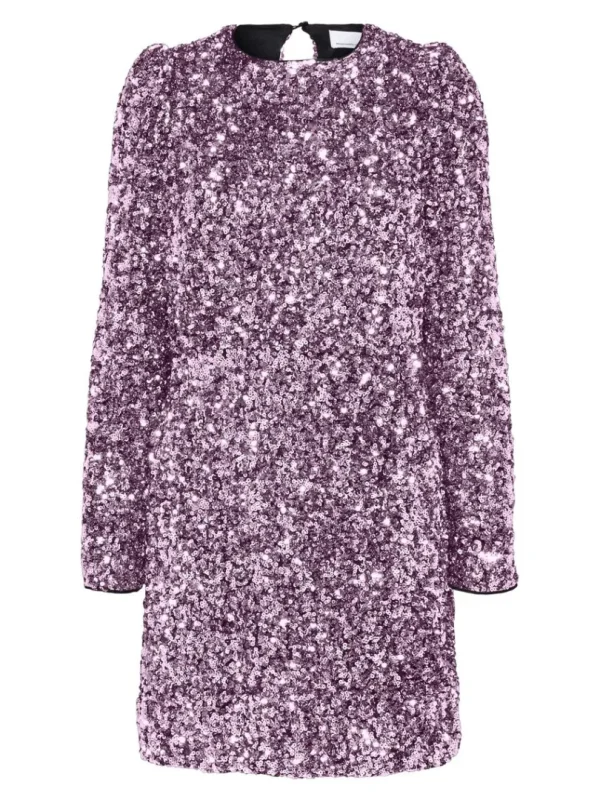 Kjoler>SELECTED PAILLETTER KORT KJOLE Pink