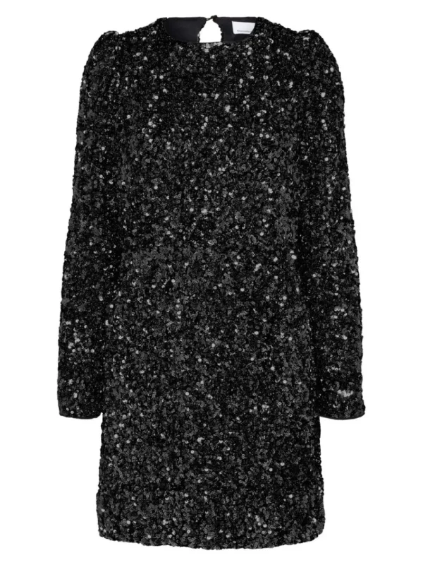 Kjoler>SELECTED PAILLETTER KORT KJOLE Black