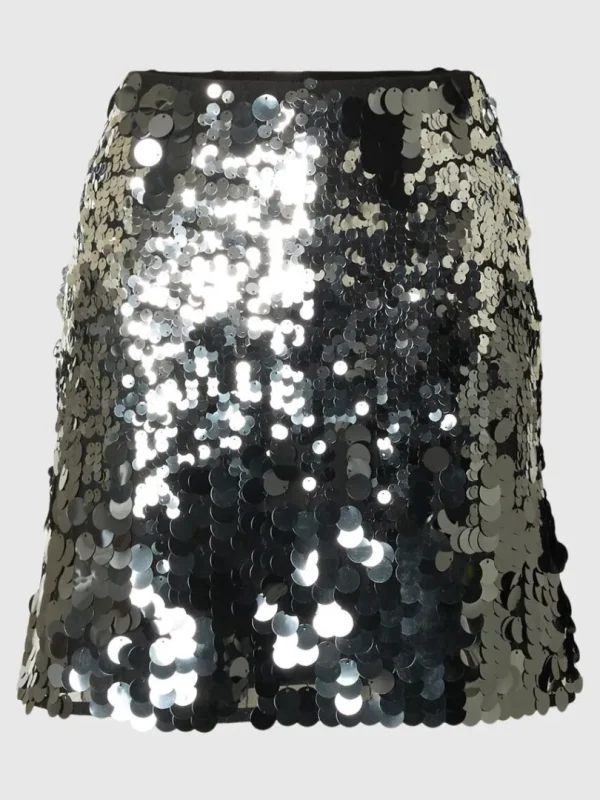 Nederdele>SELECTED PAILLETTER MININEDERDEL Silver