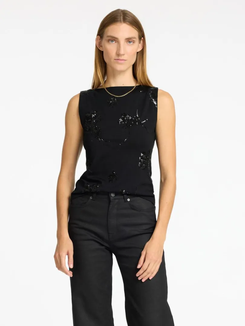 pailletter_top_uden_rmer_0.webp Toppe Og Bluser>SELECTED PAILLETTER TOP UDEN ÆRMER Black