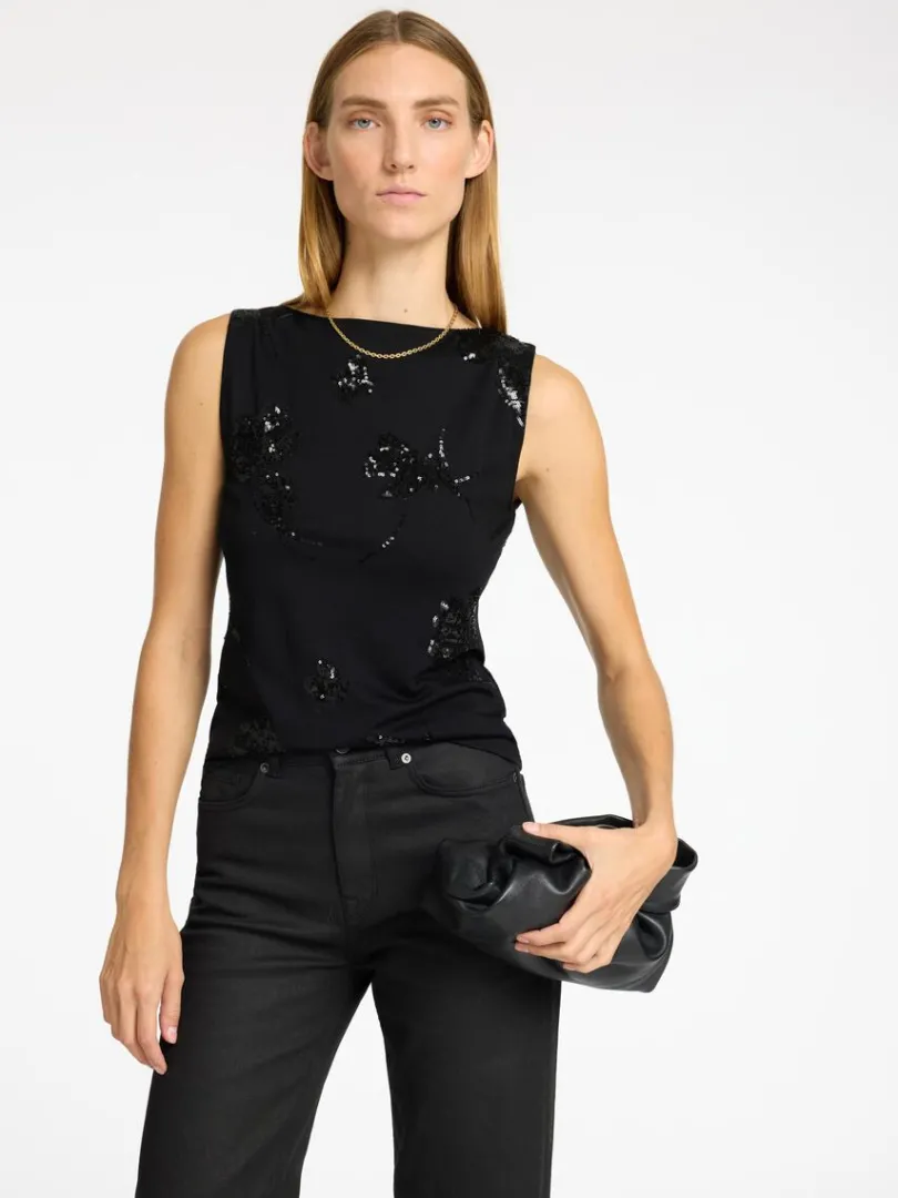 pailletter_top_uden_rmer_2.webp Toppe Og Bluser>SELECTED PAILLETTER TOP UDEN ÆRMER Black