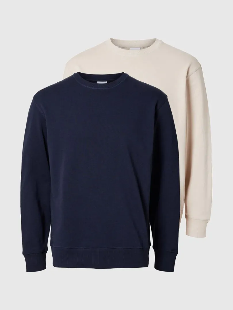pak_bomuld_sweatshirt_0.webp Hættetrøjer & Sweatshirts>SELECTED 2-PAK BOMULD SWEATSHIRT Blue