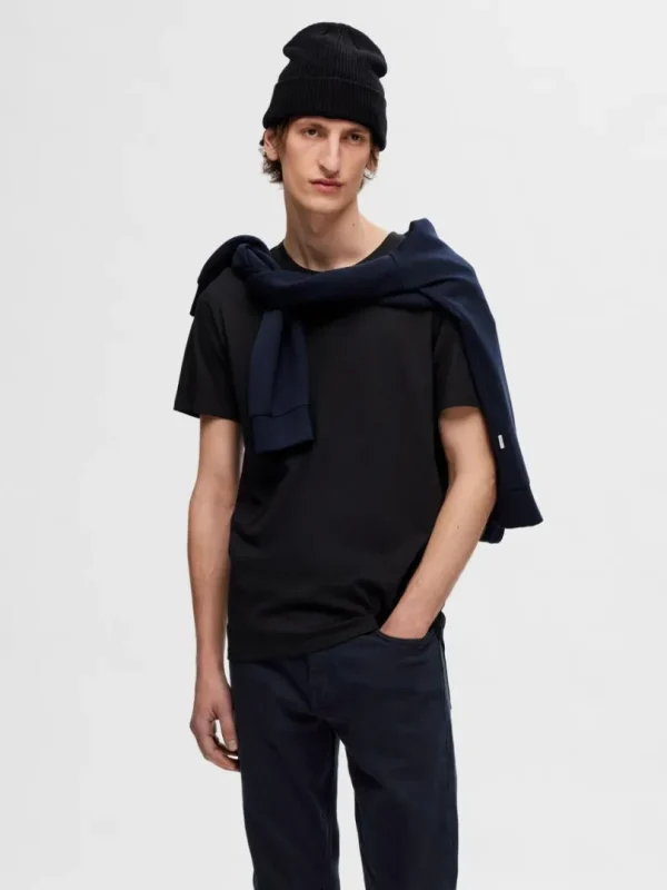 T-shirts>SELECTED 3-PAK BOMULD T-SHIRT Black