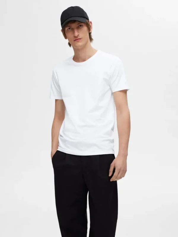 T-shirts>SELECTED 3-PAK BOMULD T-SHIRT White