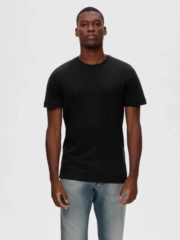 T-shirts>SELECTED 3-PAK BOMULD T-SHIRT Black