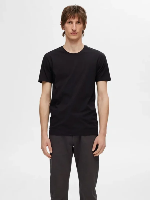 T-shirts>SELECTED 3-PAK BOMULD T-SHIRT Black