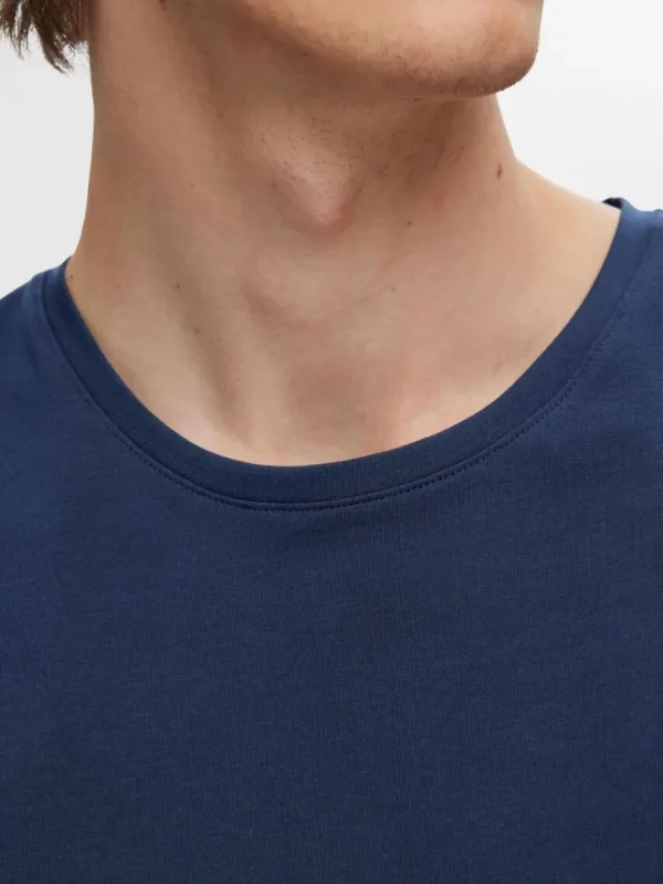 T-shirts>SELECTED 3-PAK BOMULD T-SHIRT Blue
