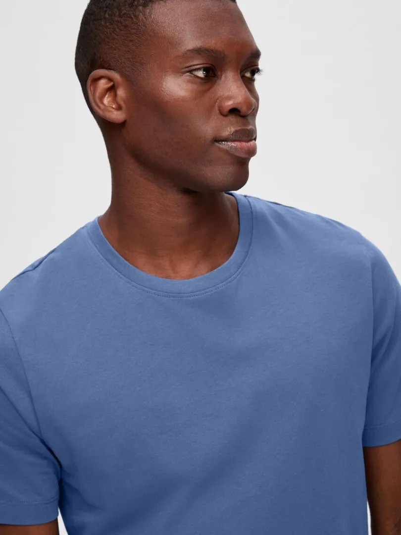 pak_bomuld_tshirt_3-4.webp T-shirts>SELECTED 3-PAK BOMULD T-SHIRT Blue