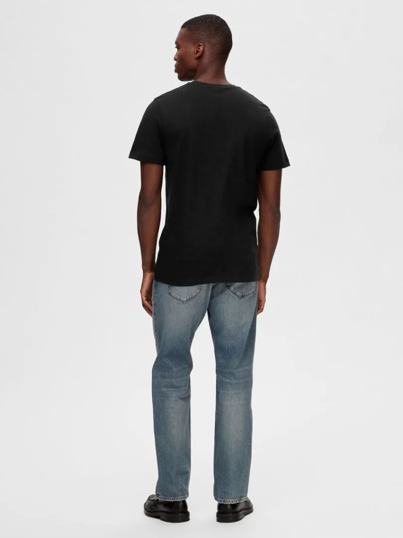 pak_bomuld_tshirt_4-7.webp T-shirts>SELECTED 3-PAK BOMULD T-SHIRT Black