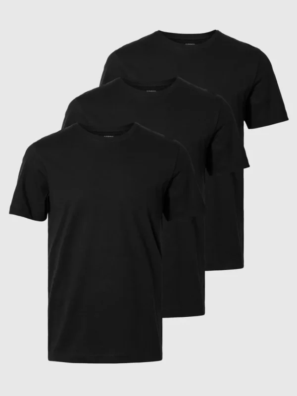 T-shirts>SELECTED 3-PAK BOMULD T-SHIRT Black