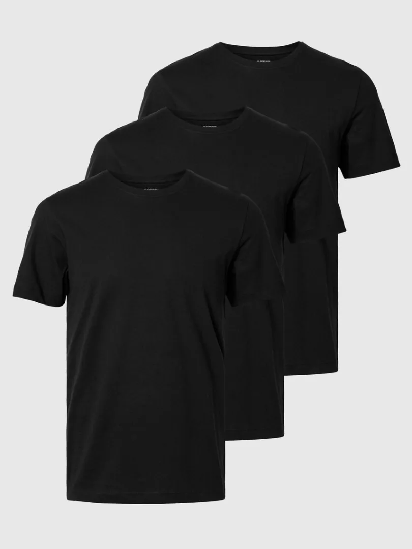 pak_bomuld_tshirt_5-7.webp T-shirts>SELECTED 3-PAK BOMULD T-SHIRT Black
