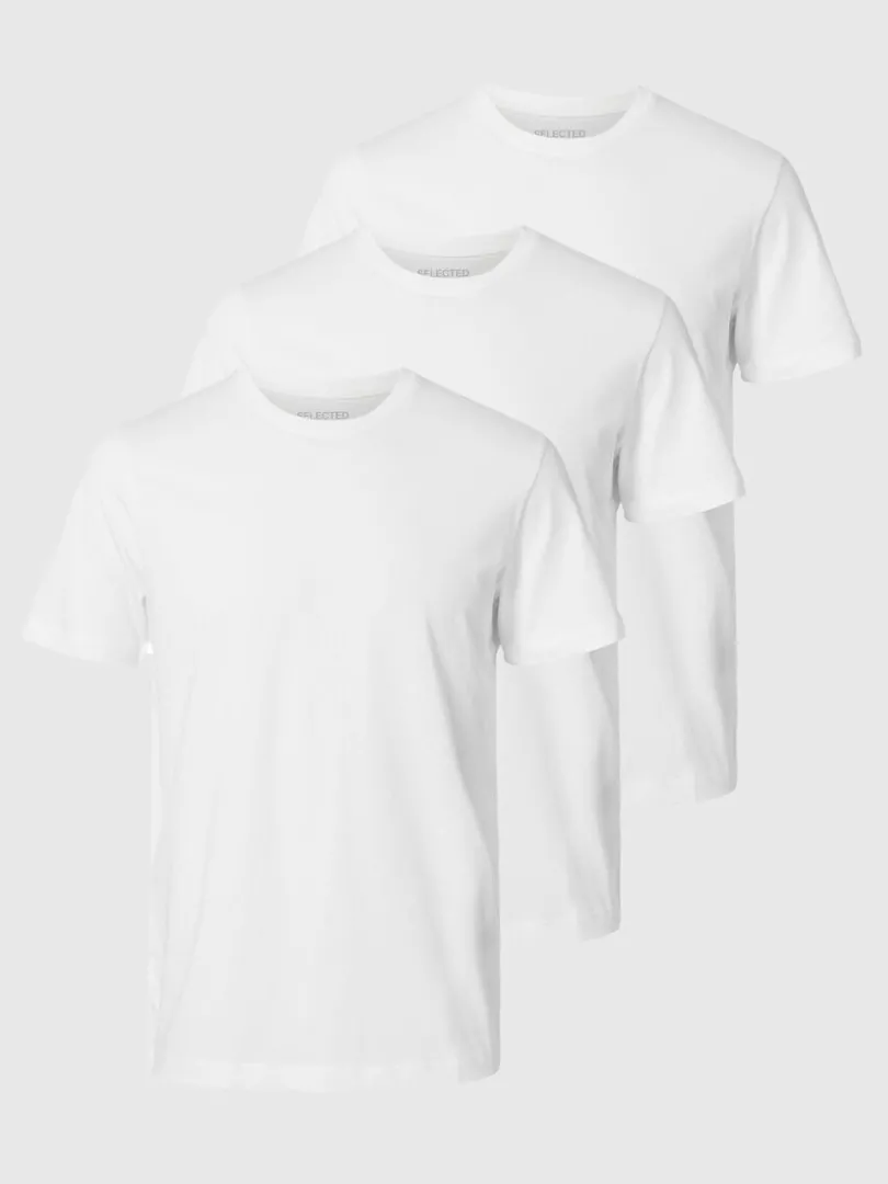 pak_bomuld_tshirt_5.webp T-shirts>SELECTED 3-PAK BOMULD T-SHIRT White