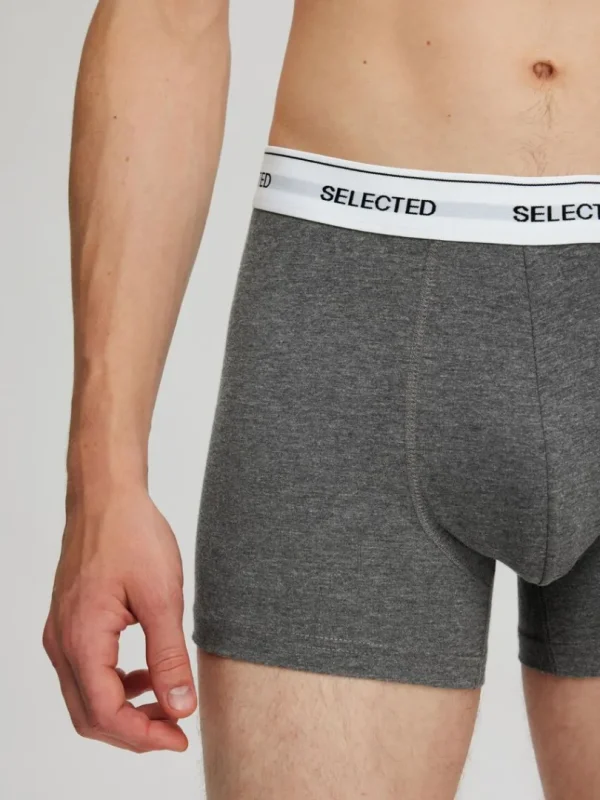 Undertøj>SELECTED 5-PAK BOXERSHORTS Grey