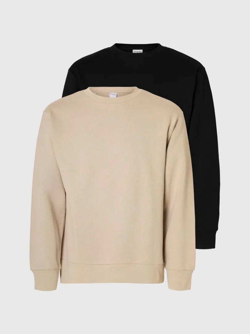 pak_sweatshirt_0-1.webp Hættetrøjer & Sweatshirts>SELECTED 2-PAK SWEATSHIRT Beige