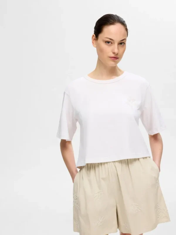 T-shirts>SELECTED PERLEBRODERI T-SHIRT White