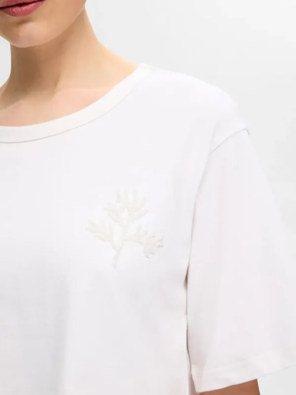 T-shirts>SELECTED PERLEBRODERI T-SHIRT White