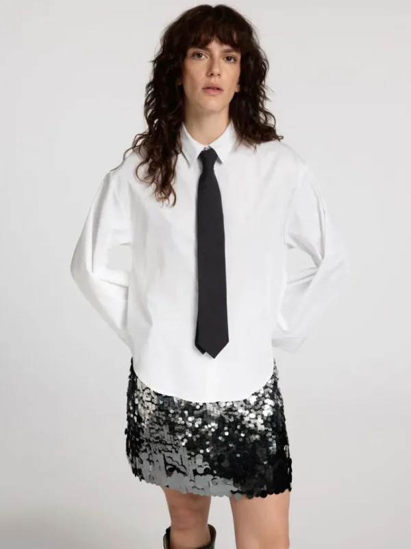Skjorter>SELECTED PERLEDETALJE CROPPED SKJORTE White