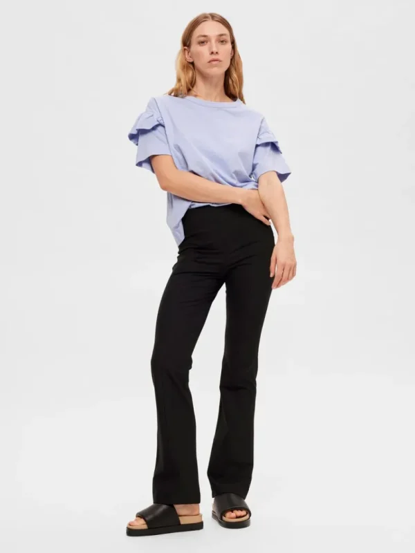 Bukser>SELECTED PINTUCK TROMPETBUKSER Black