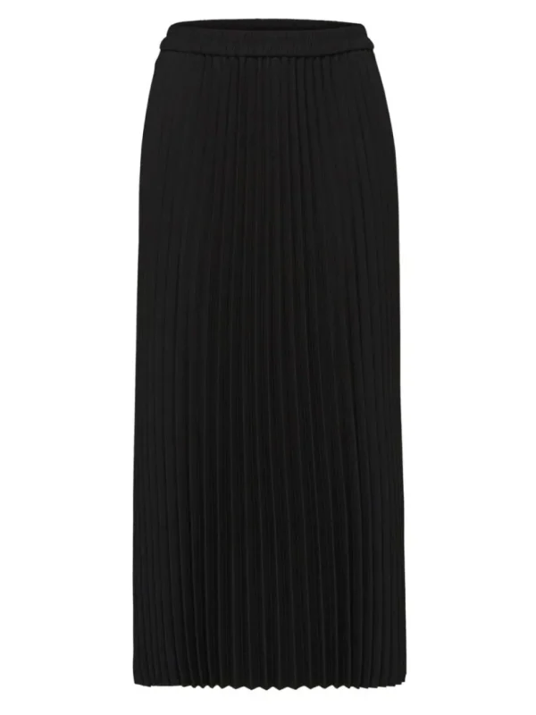 Nederdele>SELECTED PLISSERET MIDINEDERDEL Black