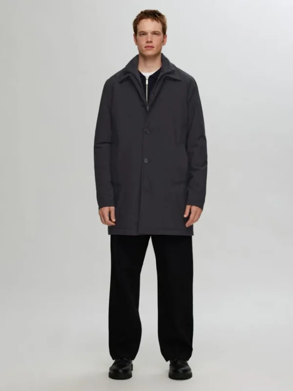 Overtøj>SELECTED POLSTRET 2-I-1 FRAKKE Black