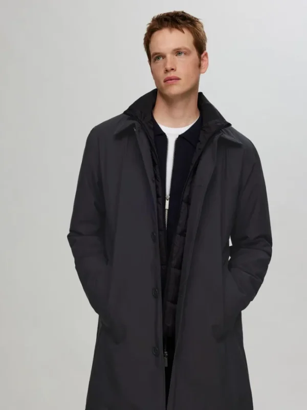 Overtøj>SELECTED POLSTRET 2-I-1 FRAKKE Black