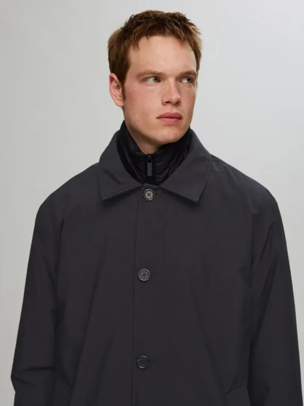 Overtøj>SELECTED POLSTRET 2-I-1 FRAKKE Black