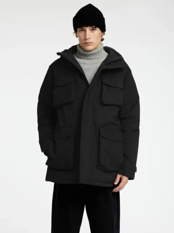 Overtøj>SELECTED POLSTRET PARKA Black