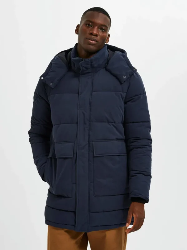 Overtøj>SELECTED POLSTRET PARKA Blue