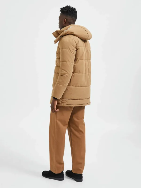 Overtøj>SELECTED POLSTRET PARKA Brown