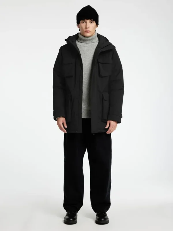 Overtøj>SELECTED POLSTRET PARKA Black
