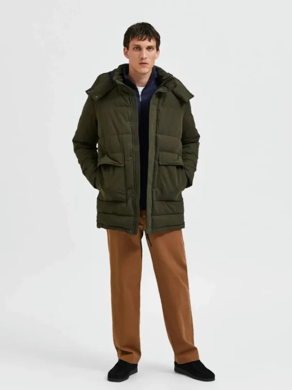 Overtøj>SELECTED POLSTRET PARKA Green