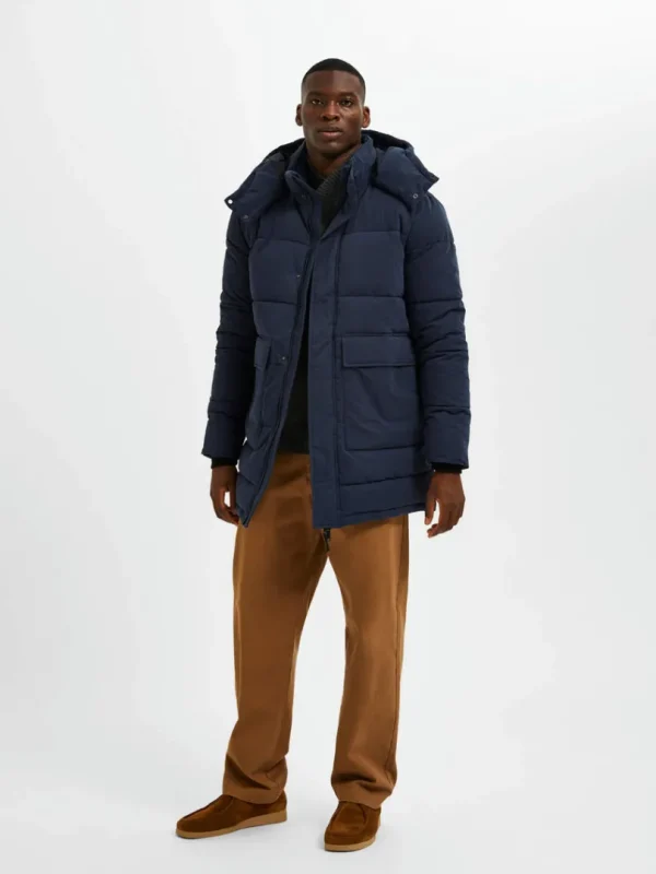 Overtøj>SELECTED POLSTRET PARKA Blue