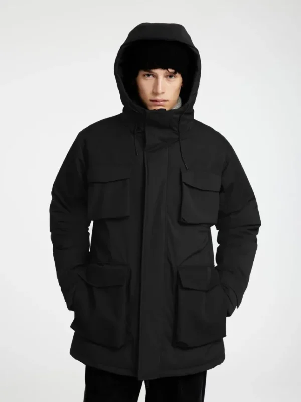 Overtøj>SELECTED POLSTRET PARKA Black