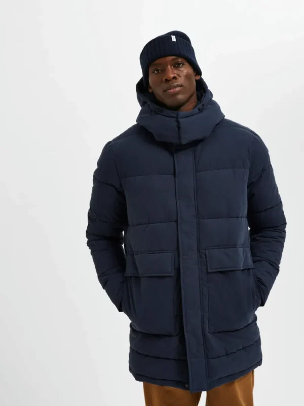 Overtøj>SELECTED POLSTRET PARKA Blue