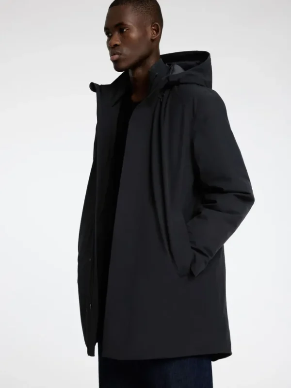 Overtøj>SELECTED POLSTRET PARKA Black