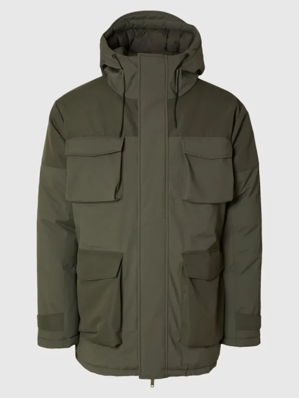 Overtøj>SELECTED POLSTRET PARKA Green
